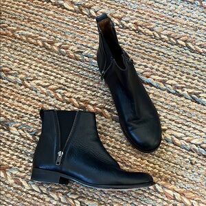 Frye Black Leather Ankle Booties
